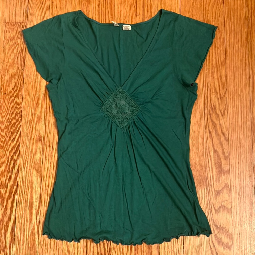 Moth teal short sleeve top size medium